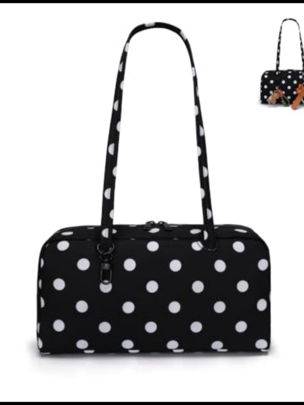 Nylon Bowler Bag Shoulder Purse Women Charm Loop Satchel